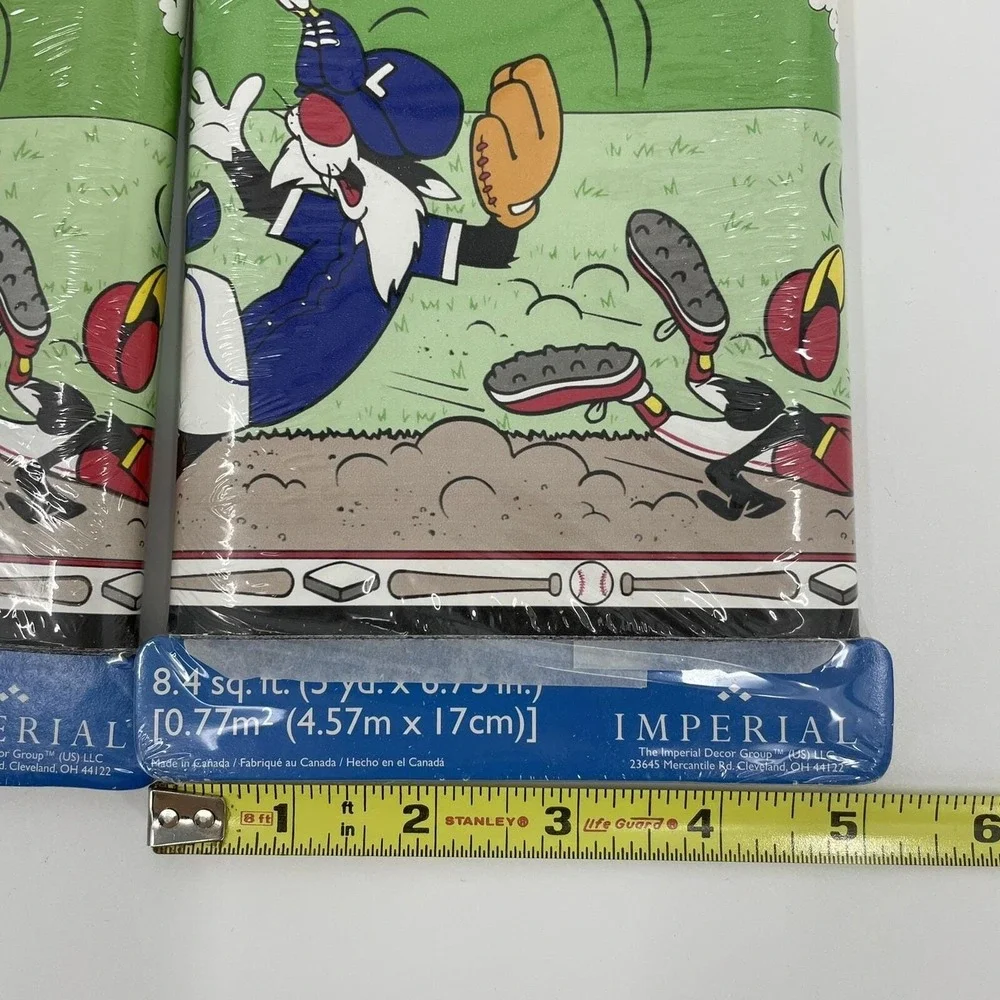 2pk Looney Tunes Baseball Self Stick Wall Border Sylvester Tweety Taz‎ TTFS2004B